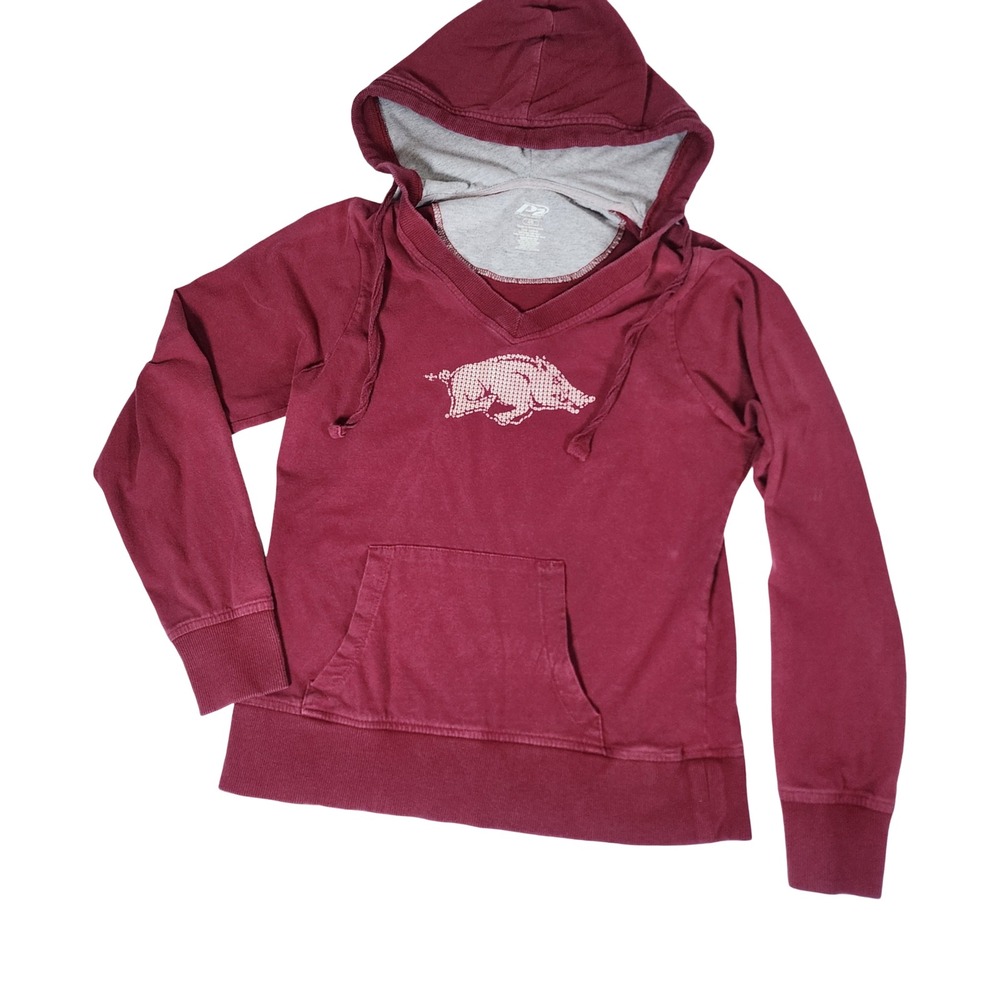 Russell Athletic Girls Arkansas Razorbacks Hoodie Pullover Burgundy Youth 4/6